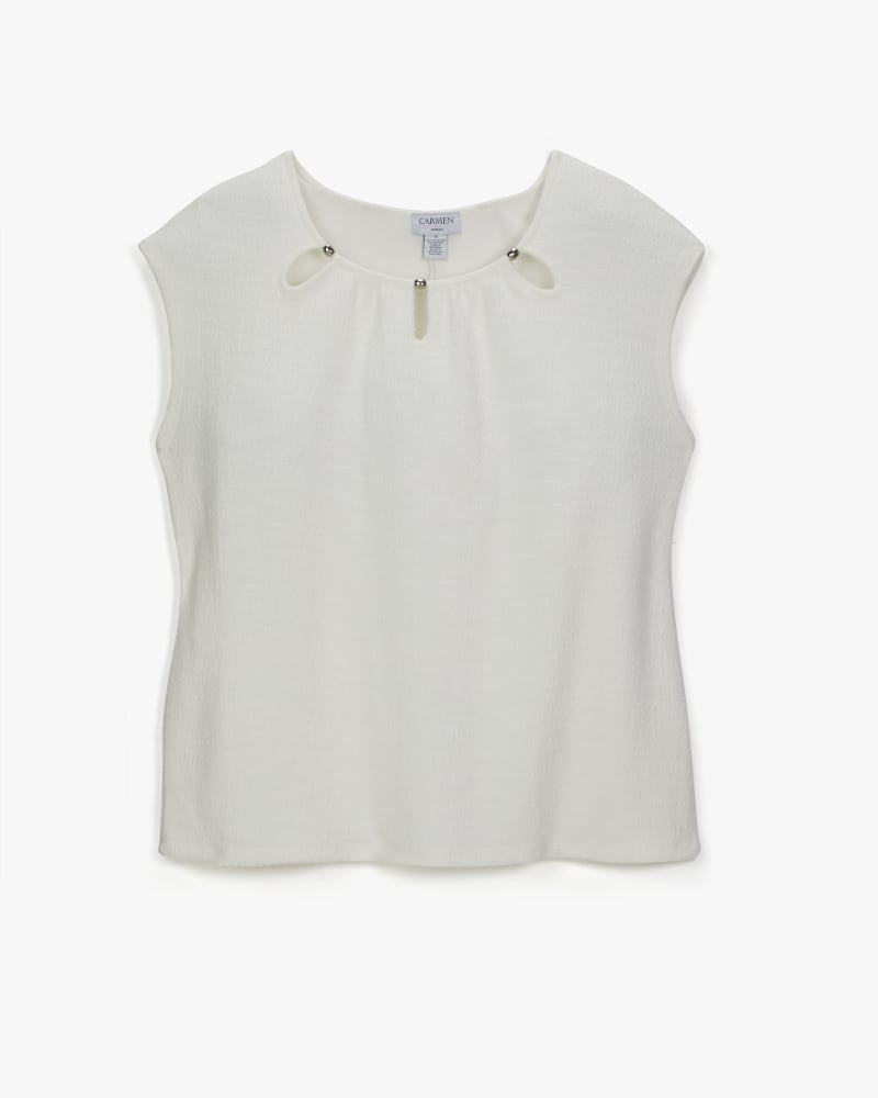 Front of plus size Teresa Scoop Neck Top by CARMEN MARC VALVO | Dia&Co | dia_product_style_image_id:144745